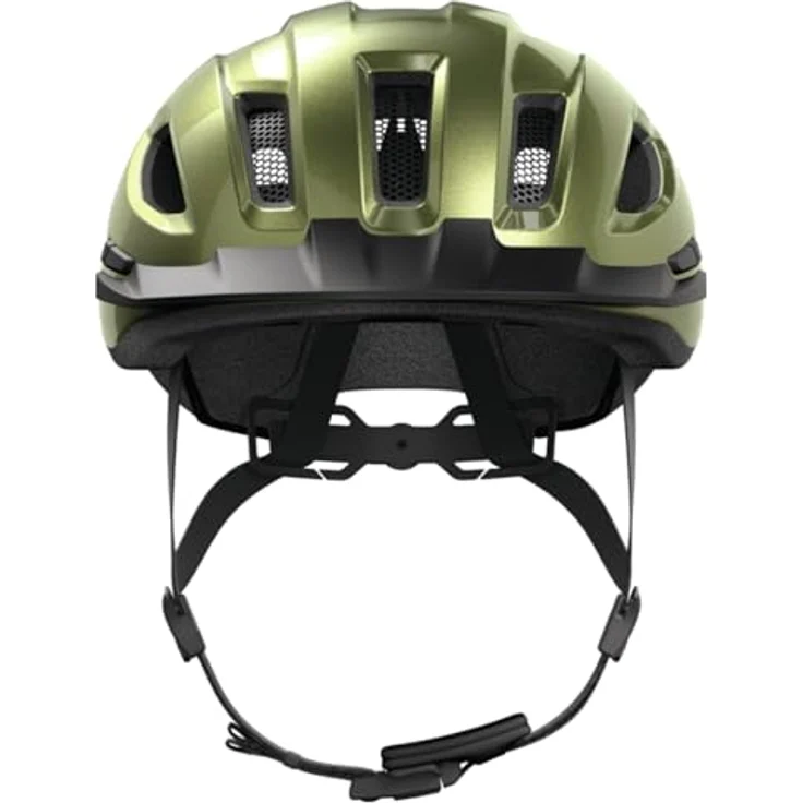 ABUS Stadthelm Urban-I 4.0 - Fahrradhelm mit aufladbarem Rücklicht, 2 Leuchtmodi, Zopf-Öffnung, Größe L, grün – Bild 2