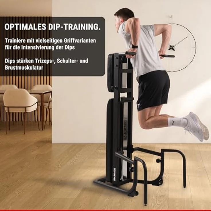 HAMMER Trainingsstation Bench Pullup & Dip, 3 in 1 Bench, höhenverstellbar bis 223 cm – Bild 4
