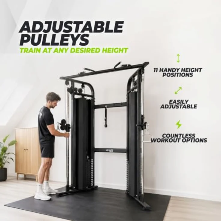 VirtuFit CC100 Kabelzug-Crossover, Funktionstrainer mit 2 x 75 kg Gewichtsstapeln und 11 verstellbaren Höhen, robuste Stahlkonstruktion – Bild 3