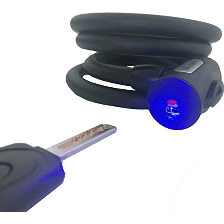 Prophete Spiralkabelschloss, 150 cm lang, Durchmesser 12 mm, mit Laser-Cut Key Technologie und Halter – Bild 7