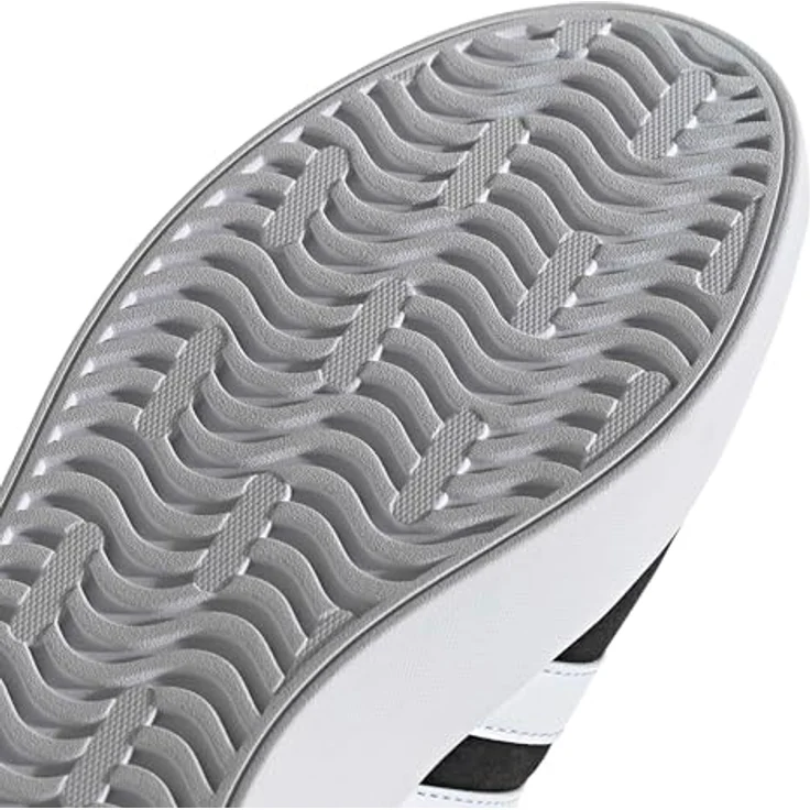 adidas VL Court 3.0 ID6278, Laufschuhe aus weichem Leder mit vulkanisierter Gummiaußensohle, schwarz/weiß – Bild 7