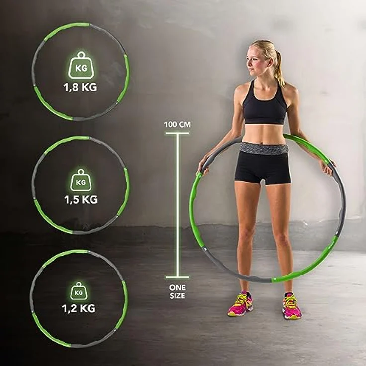Tunturi Hula Hoop 1.5 kg, Fitness-Hula-Hoop mit sanfter Massagefunktion und wavy Design – Bild 3