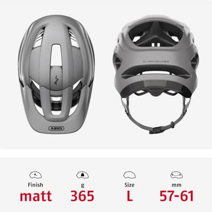 Abus CliffHanger, Velohelm für MTB, 57-61 cm, leicht und gut belüftet, mit verstellbarem TriVider-Gurtbandverteiler – Bild 3