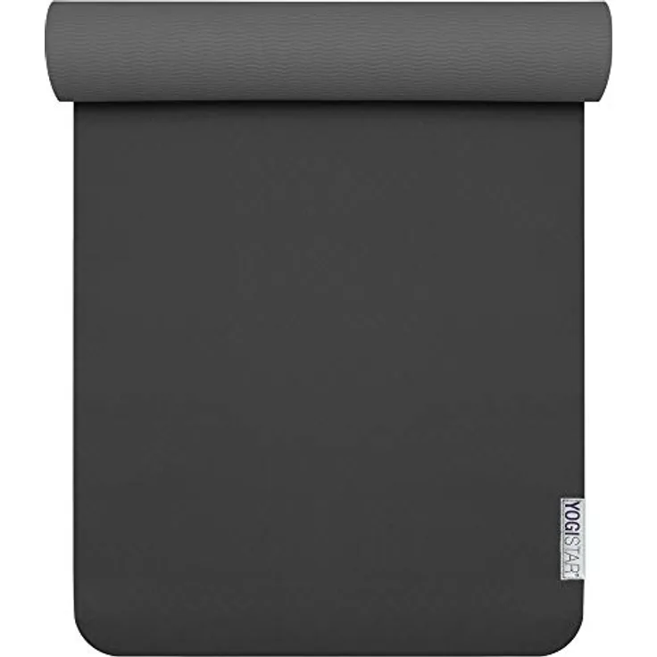 Yogistar Yogimat® Pro Schwarz, Anthrazit - Yogamatte mit sehr guter Rutschfestigkeit und 6mm Dicke
