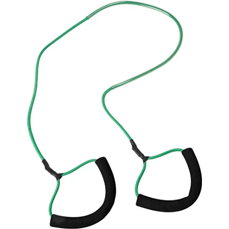 Deuser TUBE (Grün - Leicht), Fitness Expander mit Trittschutz, 190 cm, strapazierfähiges Material, für Krafttraining, leicht und kompakt