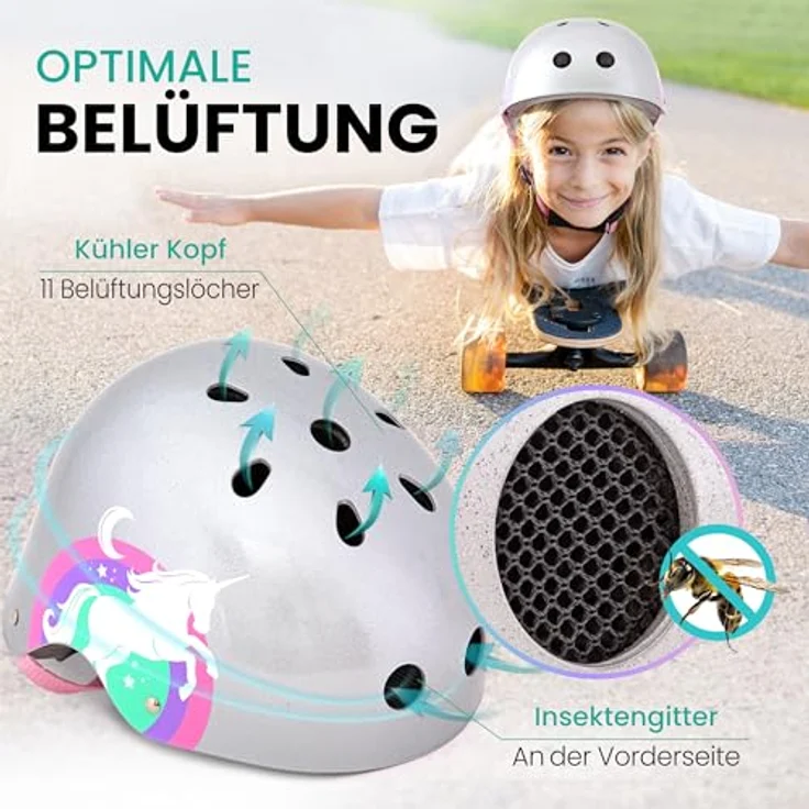99FLIPS Fahrradhelm Kinder Mädchen, GS Skaterhelm für 3-12 Jahre, rosa, TÜV Rheinland zertifiziert – Bild 6