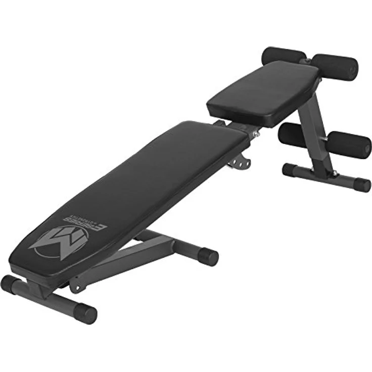 GYRONETICS® Hantelbank - Multifunktion, Rückenlehne 8-Fach und Sitz 3-Fach verstellbar, klappbar, 120 x 33 x 46 cm - Schwarze Schrägbank, Trainingsbank, Negativbank, Flachbank, Sit Up Bank, Fitness – Bild 5