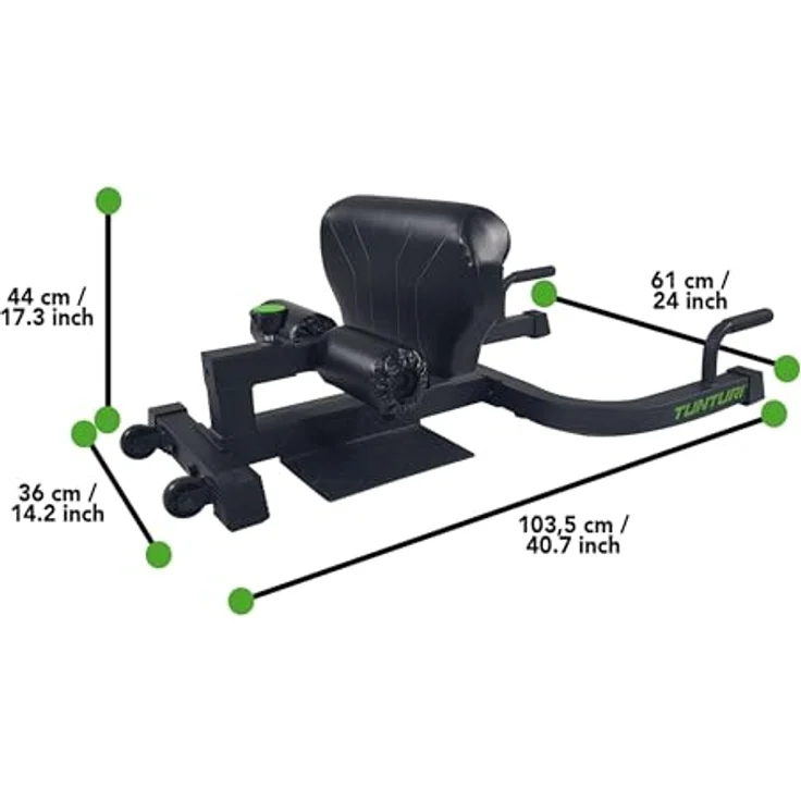Tunturi WT20 Sissy Squat Trainer, Kniebeugen- und Liegestützstation mit Wadenkissen, Beinrolle und Dipgriffen, zusammenklappbar – Bild 9