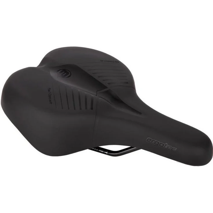 Ergotec Comfort M Velosattel, Fahrradsattel mit strapazierfähiger Oberfläche, optimaler Unterstützung für aufrechte Sitzposition, schwarz – Bild 1