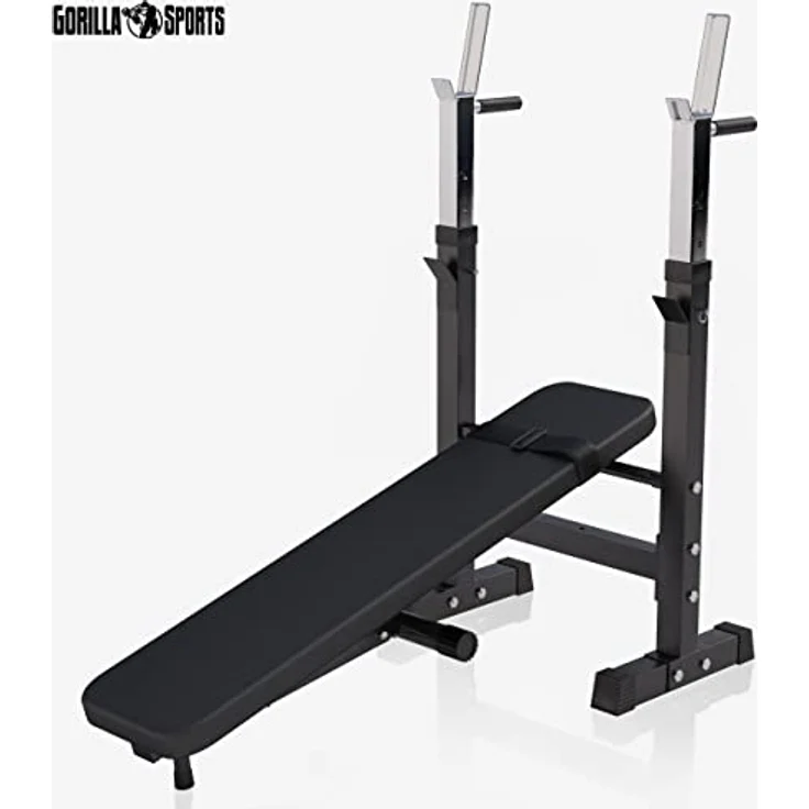 GORILLA SPORTS® Hantelbank mit Ablage - Dip-Station, Verstellbare Höhe und Neigungswinkel, Klappbar, bis 200 kg, Schwarz oder Weiß - Drückerbank, Flachbank, Multifunktion, Trainingsbank - Preisvergleich – Bild 5