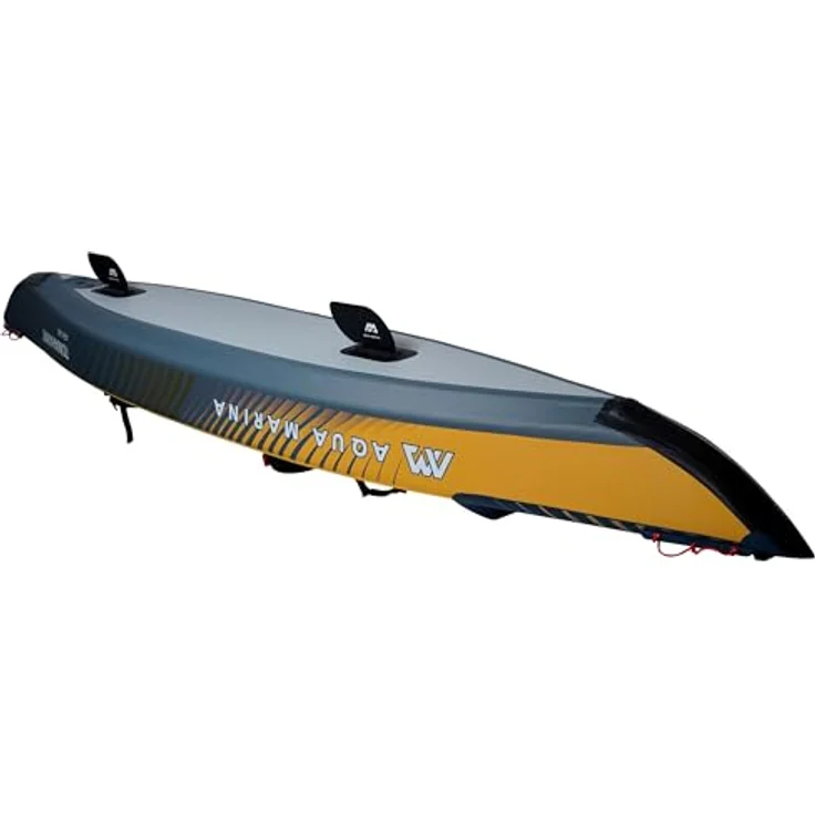 Aqua Marina Tomahawk AIR-K, Hochdruck Drop-Stitch Kajak für 2 Personen, 440 cm, Marine/Gelb mit 3 Luftkammern für Sicherheit und V-förmigem Kiel für optimales Paddeln – Bild 4