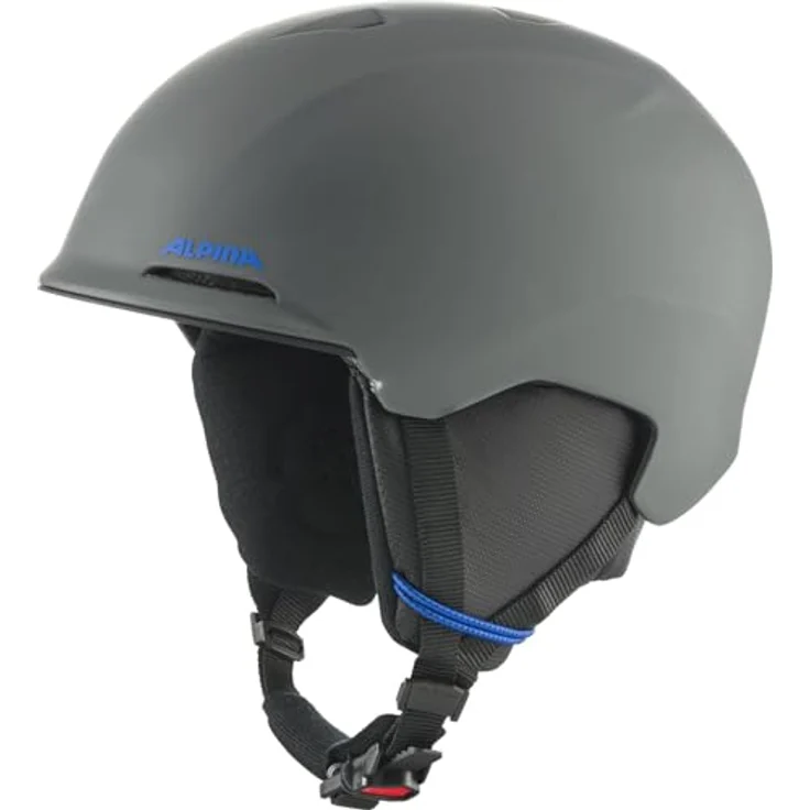 Alpina BRIX JR Skihelm für Jugendliche, Midnight-Grey matt, 48-52, herausnehmbares Innenfutter, integrierter Nackenwärmer, leichte Bauweise mit optimaler Stoßabsorption – Bild 1