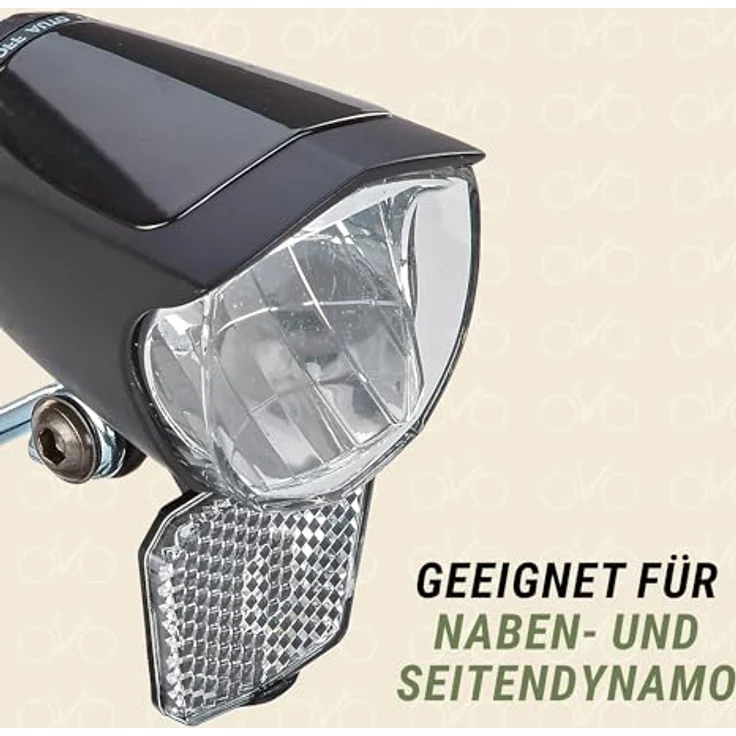 Prophete Fahrradlicht, LED-Scheinwerfer 70 Lux, mit EIN-/Ausschalter, Standlicht und Sensorautomatik, Abnehmbarer Reflektor, Nirosta Halter, für Naben-und Seitendynamo, StVZO zugelassen – Bild 4