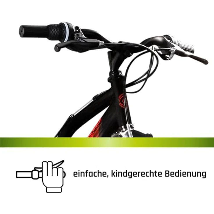 Galano Mountainbike FS240, 18 Gang Shimano Tourney, 24 Zoll Jugendfahrrad für 130-145 cm, schwarz/grün – Bild 7