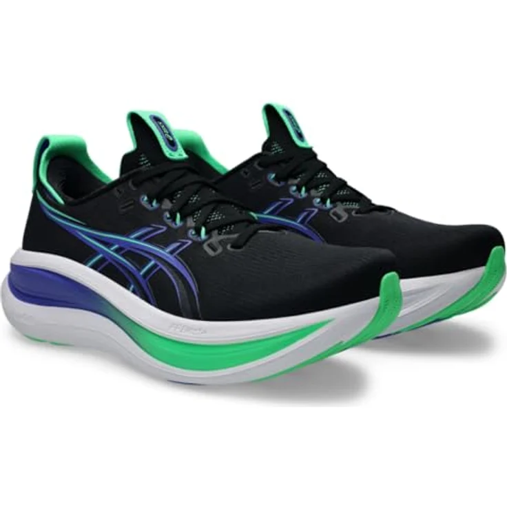 Asics GEL-Nimbus 28, Laufschuh für Neutralläufer mit GEL-Dämpfung, schwarz-blau, Größe 44.5 – Bild 3