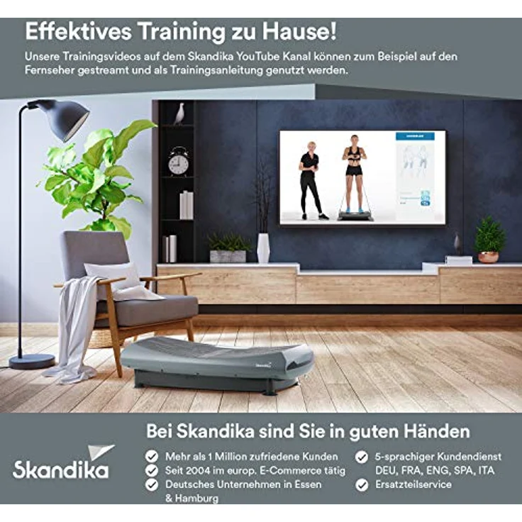 Skandika 4D Vibrationsplatte V2000 Grau | 4D Vibration bis zu 35 Hz, Curved Technology, Bluetooth-Lautsprecher, Fernbedienung, 60 Stufen, 3 + 3 Programme, Oszillierende Vibration | Fettverbrennung – Bild 5