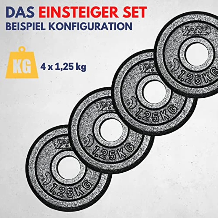 Best Sporting Gewichte Hantel PRO I Hantel Gewichte Set 1,25kg bis 10kg Hantelscheiben 30/31 mm für Kurz- und Langhanteln I Hantel Gewichte Set für erfolgreiches Hanteltraining I Weights set for home – Bild 3