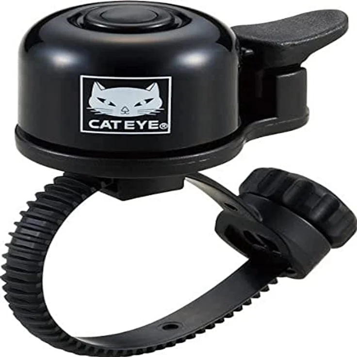 CATEYE Fahrradklingel OH-1400, FlexTight Montagesystem für 19-32 mm Lenker, Schwarz, aus Instrumental-Messing