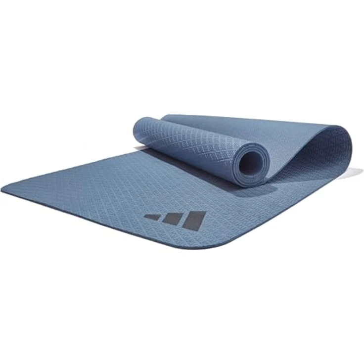 adidas 4mm Yogamatte, umweltfreundlich aus 50% recycelten Materialien, griffige Oberfläche, 176 x 61 cm – Bild 1