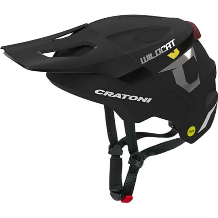 Cratoni WildCat MIPS, Kinder-/Jugendhelm mit optimaler Belüftung und 360° Grössenverstellsystem, schwarz