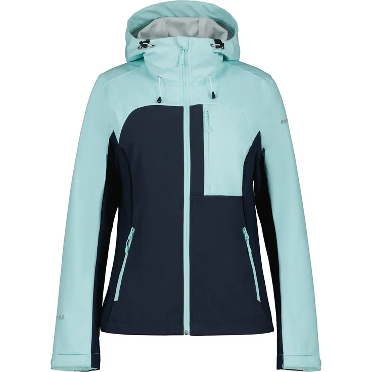 Icepeak Broadus Softshelljacke für Damen, leicht und wasserabweisend, türkis, Größe 42