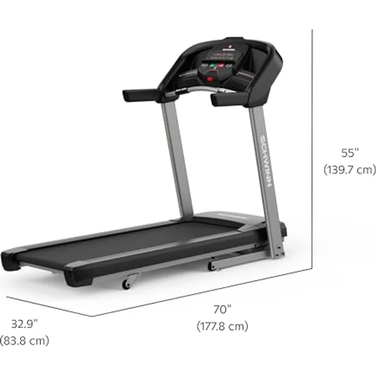 Schwinn Fitness SFT4.1, elektrisches klappbares Laufband mit 18 km/h, 10% Steigung, 140 × 50 cm Lauffläche, Bluetooth FTMS, SoftDrop, leise, inkl. 2 Monate JRNY gratis – Bild 2