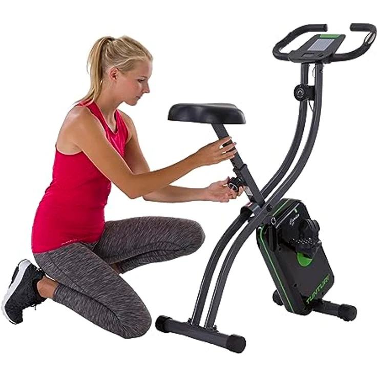 Tunturi Cardio Fit B20 X Bike Heimtrainer Fahrrad klappbar/Fitnessfahrrad/Hometrainer Fahrrad Trainer mit LCD-Bildschirmanzeige und Tablethalterung - Schwarz – Bild 4
