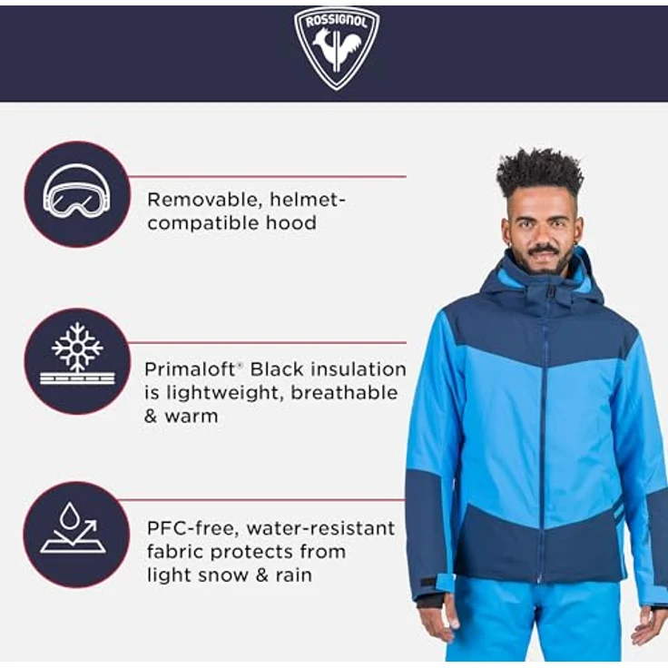 ROSSIGNOL Wispile Oversees, Wetterfeste Skijacke mit recycelter Kunstfaserfüllung, blau, XL – Bild 3