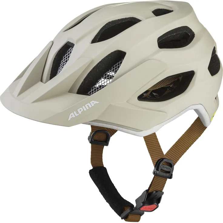 Alpina Sports APAX MIPS, Halber Helm mit Hartschalenbau, Run System Ergo Flex, Helmvisier, matt