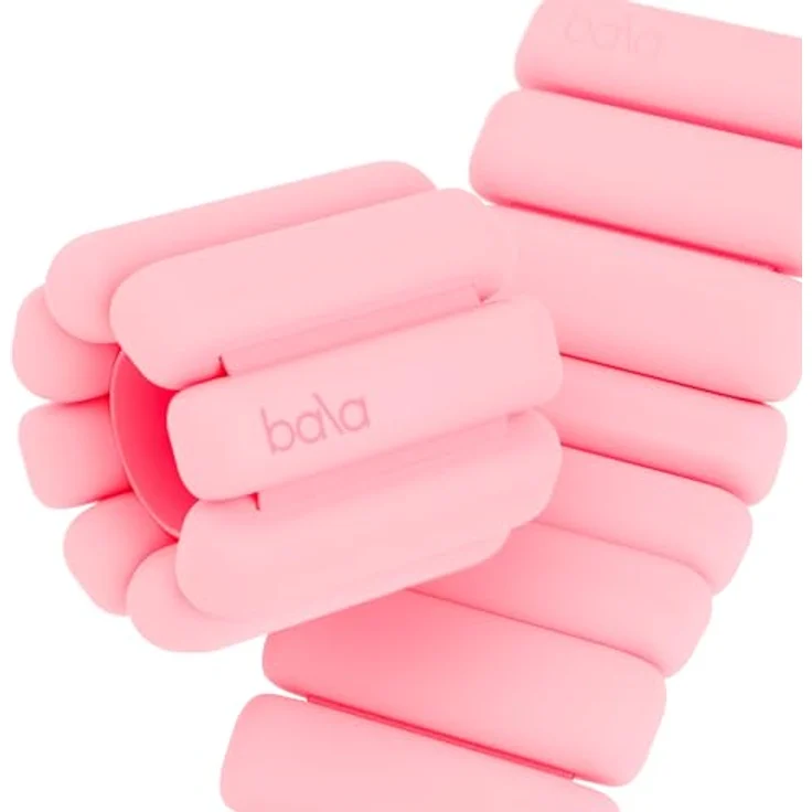 Bala Armreifen, Handgelenk- und Knöchelgewichte, 0,9 kg Set in Blush, verstellbares Silikon-Gewichts-Armband für Fitnessstudio, Yoga, Pilates, Cardio und Krafttraining – Bild 1
