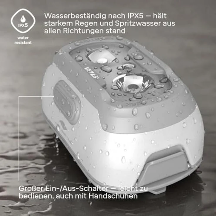 Silva Seek Stirnlampe LED, 420 Lumen, IPX5 wasserfest, 3 Helligkeitsstufen, Rotlicht & Weißes Licht, Betrieb mit 3x AAA-Batterien oder wiederaufladbarem Akku, mit Batterieanzeige – Bild 3