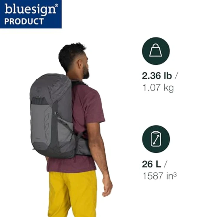 Osprey Talon 26, Wanderrucksack mit atmungsaktiver AirScape-Federung, scoria blue/night shift – Bild 2