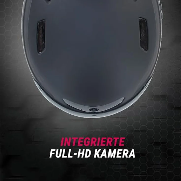 Prophete Smart Fahrradhelm mit Full-HD Kamera, Bluetooth 4.0, LED-Blinker, 54-58 cm, Schwarz – Bild 4