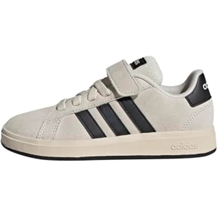adidas GRAND COURT 00s EL, Kinder-Laufschuhe aus Wildleder mit Klettverschluss, beige – Bild 1
