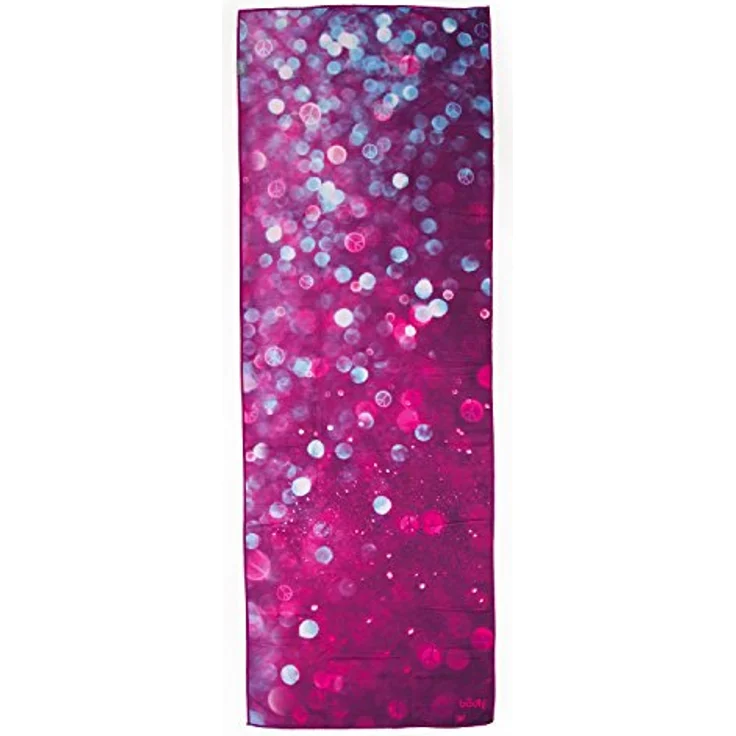 Bodhi Grip² Yoga Towel Art Collection Drops of Peace, rutschfest, lila/aubergine mit Noppen, Mikrofaser, 183 x 61 cm, ideal für Hot Yoga – Bild 1