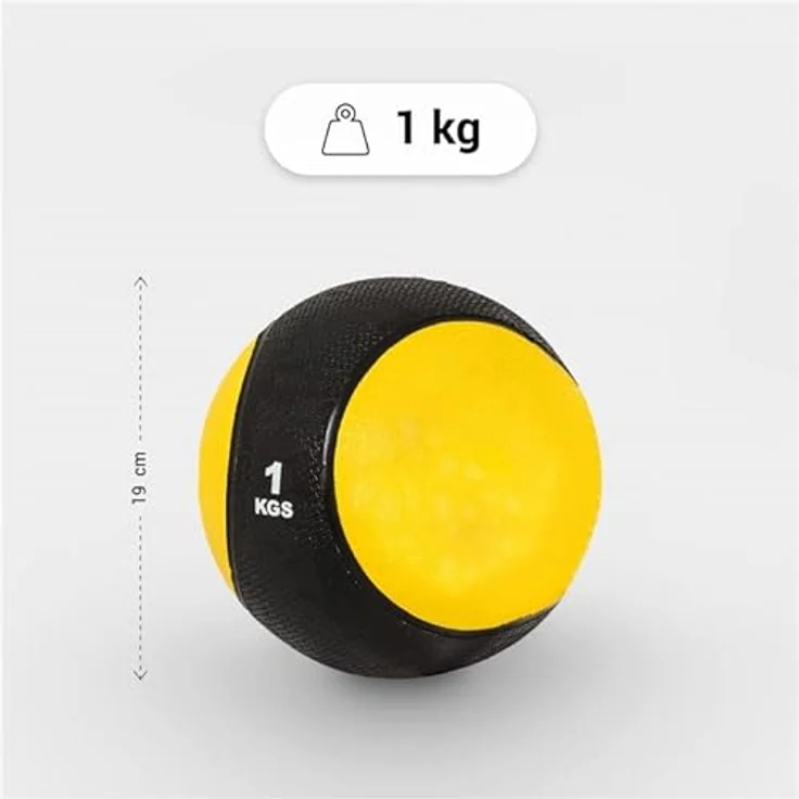 GORILLA SPORTS® Medizinball - Einzeln/Set, 1kg, 2kg, 3kg, 4kg, 5kg, 6kg, 7kg, 8kg, 9kg, 10kg Gewichte, mit griffiger Oberfläche, aus Gummi, Farbwahl - Slam Ball, Gewichtsball, Trainingsball, Slamball – Bild 4
