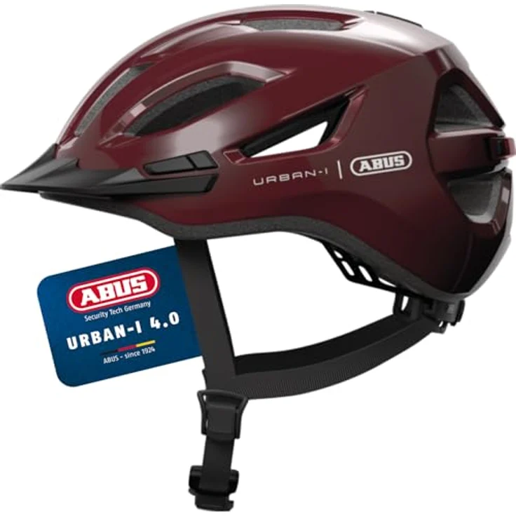 ABUS Stadthelm Urban-I 4.0, Größe M, Fahrradhelm mit Licht und guter Passform, rot – Bild 1