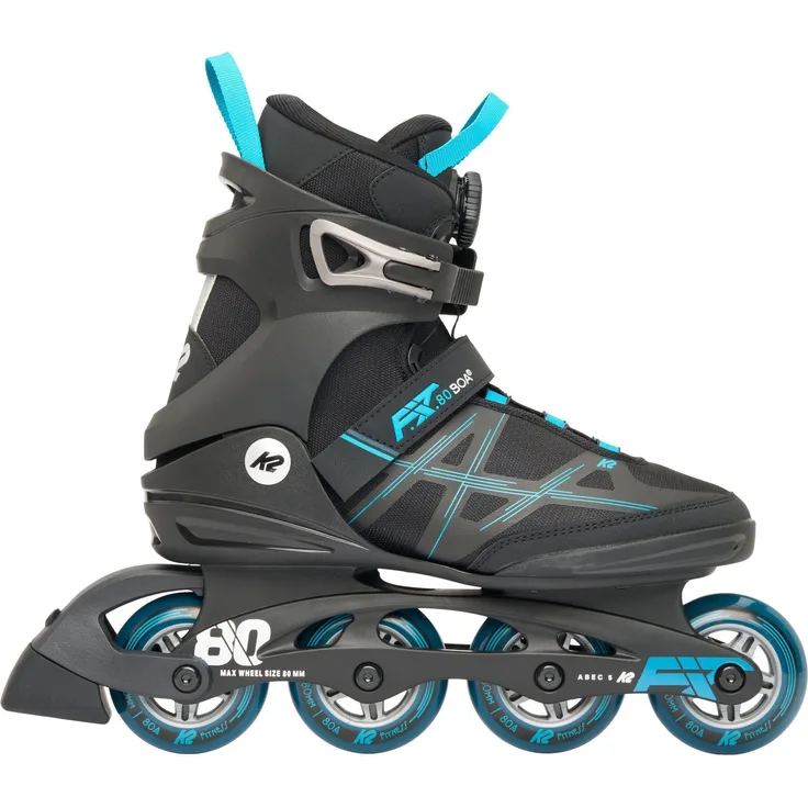 K2 F.I.T. 80 BOA Rollschuhe, black_blue, Größe 44.5