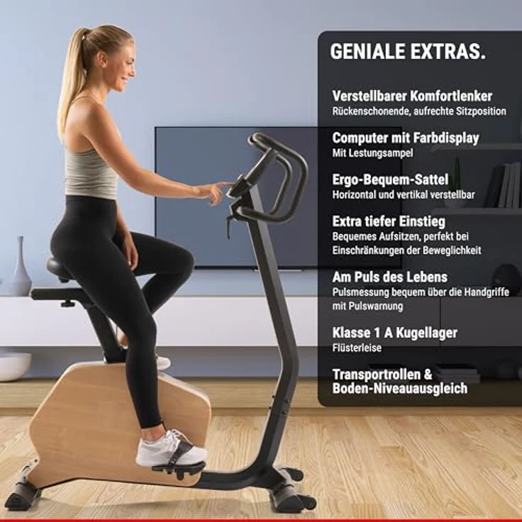 HAMMER Ergometer CardioPace 5.0 NorsK, 24 Programme, Bluetooth, 8 kg Schwungmasse, Kinomap & Zwift – Bild 2