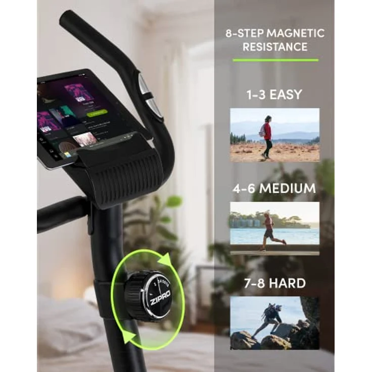Zipro Heimtrainer Fahrrad Beat RS, Ergometer Fitnessbikes, Magnetisches Fahrradtrainer, Ergometer Fahrrad bis 120kg, Indoor Bike, Trainingsfahrrad für zuhause, Fahrradergometer Batteriebetrieben – Bild 4