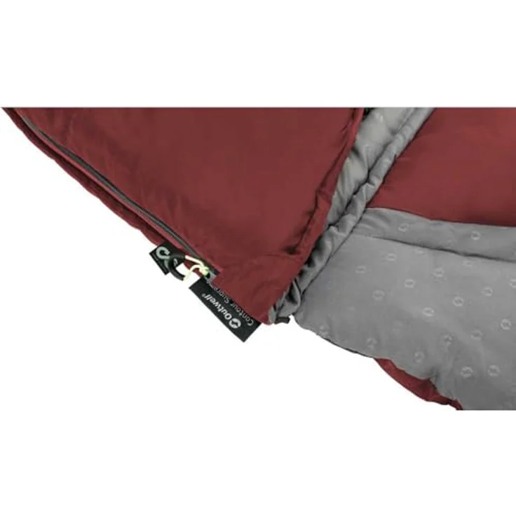 Outwell Contour Lux, Schlafsack (220 cm) mit zwei Dämmschichten, rot, integrierter Kissen und Reißverschluss-Kapuze – Bild 3