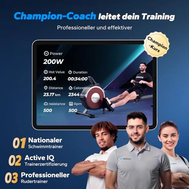 MERACH Q1S Pro Electric Rudergerät, 16 Widerstandsstufen, leises magnetisches System, exklusive App, verbesserte Doppelschienen für höhere Stabilität, einfacher Aufbau – Bild 5