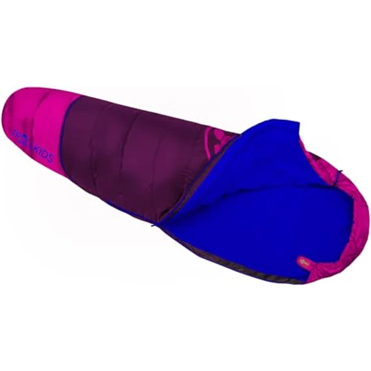 Trollkids KIDS FJELL DREAMER, Robuster Schlafsack mit Mitwachs-Funktion, Dunkelrosa / Mittelblau – Bild 3