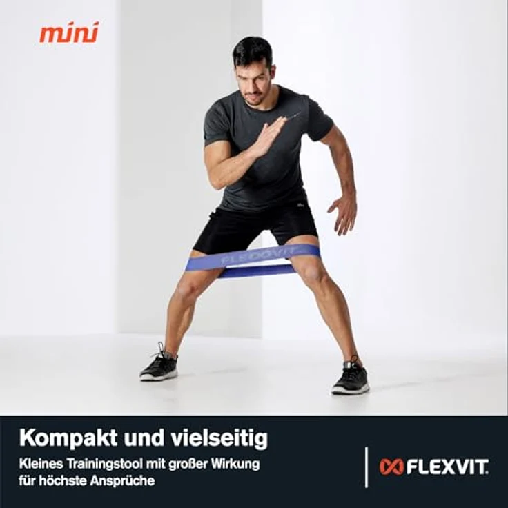 FLEXVIT Mini 10er Set Power (Blau), Sehr starke Widerstandsbänder für Gruppentraining, Kraftaufbau und anspruchsvolle Übungen, Made in Germany – Bild 4