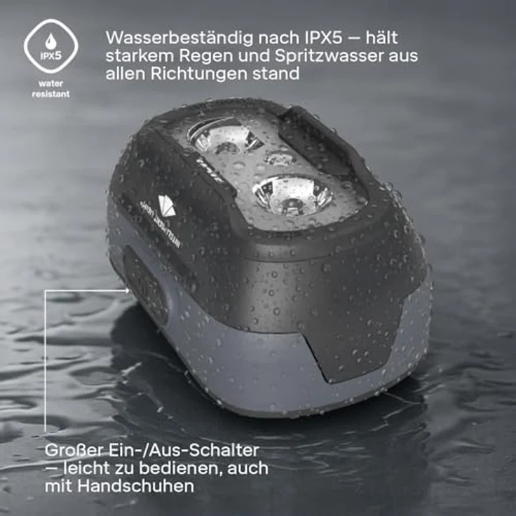 Silva Seek 450, Wiederaufladbare LED Stirnlampe mit 450 Lumen, 3 Helligkeitsstufen, Weiß & Rotlicht, IPX5 wasserfest, mit Akkustandsanzeige – Bild 3