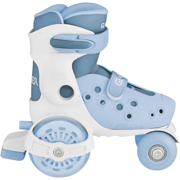 Globber Quad-Skates Jungen, Blau, verstellbar in den Größen 26-29, mit PU-Rollen und Klettverschluss – Bild 4