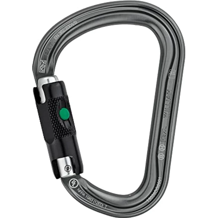 PETZL William M36A BL, asymmetrischer Aluminium Karabiner mit Ball-Lock und großer Kapazität, grau – Bild 1