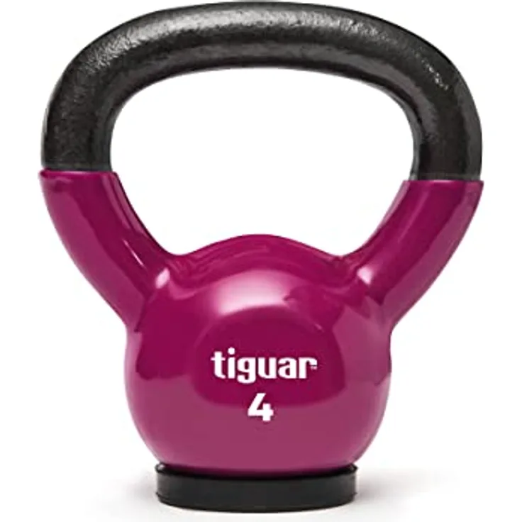 tiguar Kettlebell 4 kg lila, ergonomische Fitnessgewichte für Krafttraining und Home Fitness