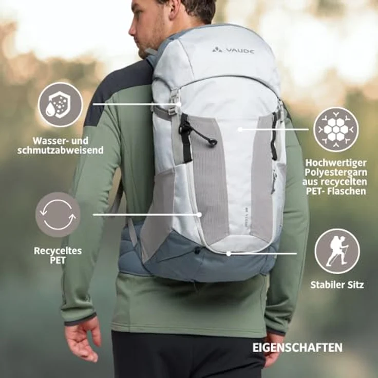 VAUDE Brenta 30 – Wanderrucksack 30L mit ergonomischem Tragesystem, atmungsaktiver Rückwand und Trinksystem-Fach – Bild 3