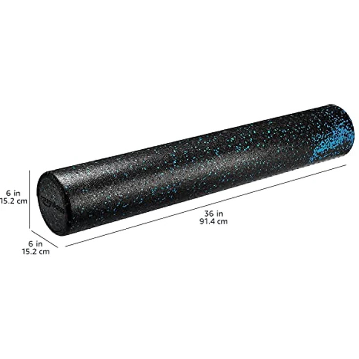 Amazon Basics Hochdichte Schaumstoffrolle, Blau gesprenkelt, rund - 90 cm, ideales Gleichgewichtstraining, für Dehn- und Rehabilitationsübungen – Bild 5